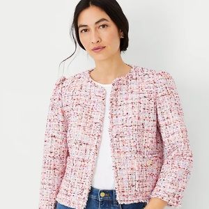 Ann Taylor Fringe Tweed Jacket